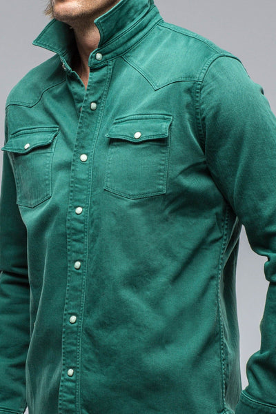 Ranger Denim Snap Shirt In Green - AXEL'S