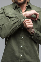 Ranger Colored Denim Snap Shirt In Muschio - AXEL'S