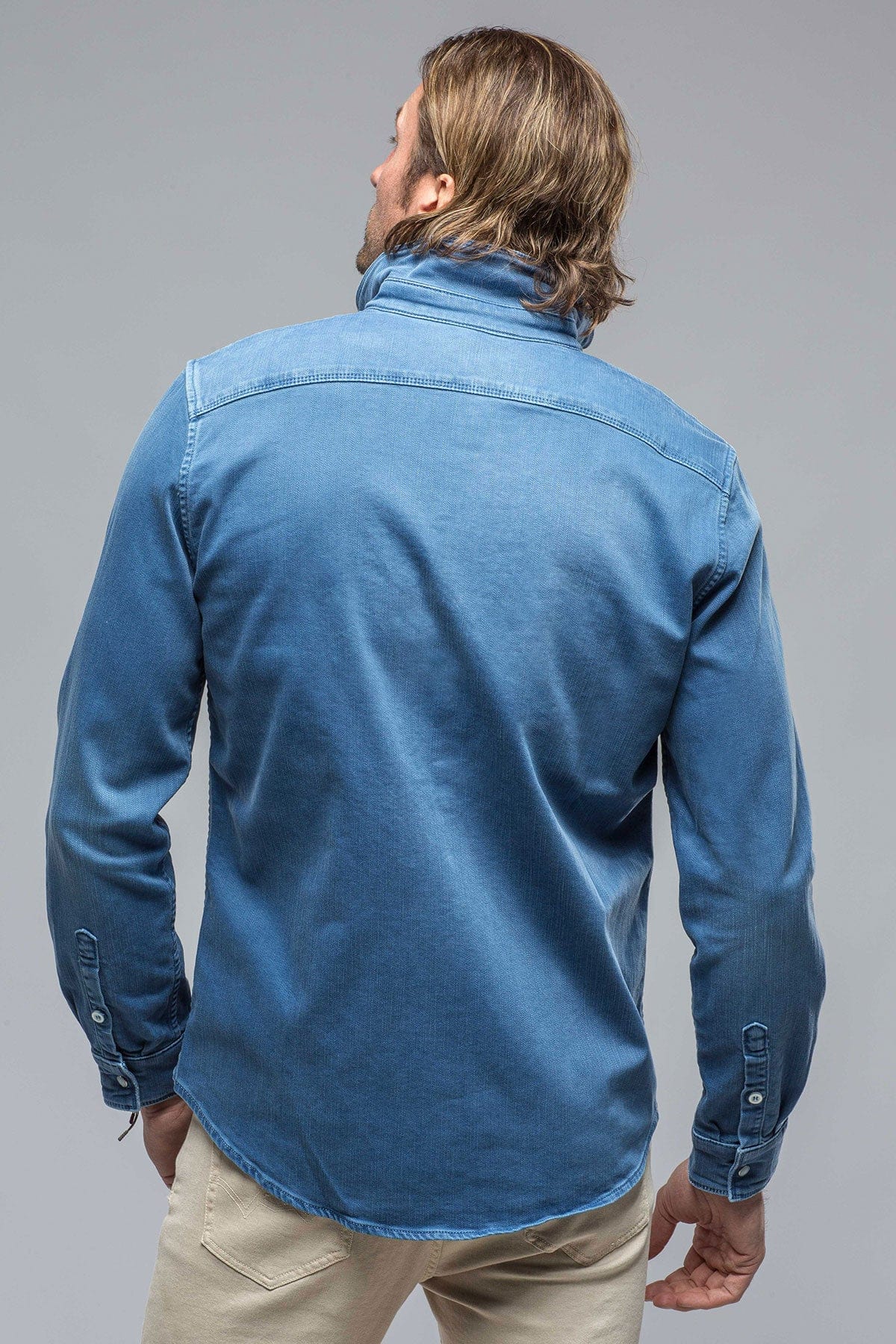 Axel's Premium Denim Ranger Colored Denim Snap Shirt In Olympic