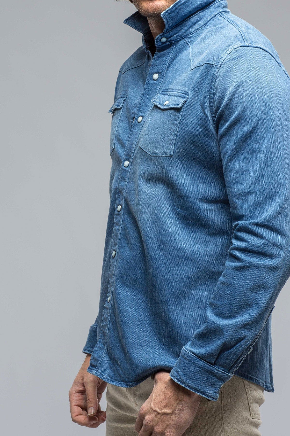 Ranger Colored Denim Snap Shirt In Olympic Blue - AXEL'S