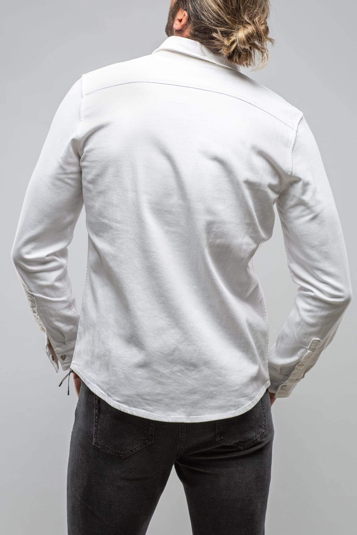 Ranger Colored Denim Snap Shirt In White - AXEL'S