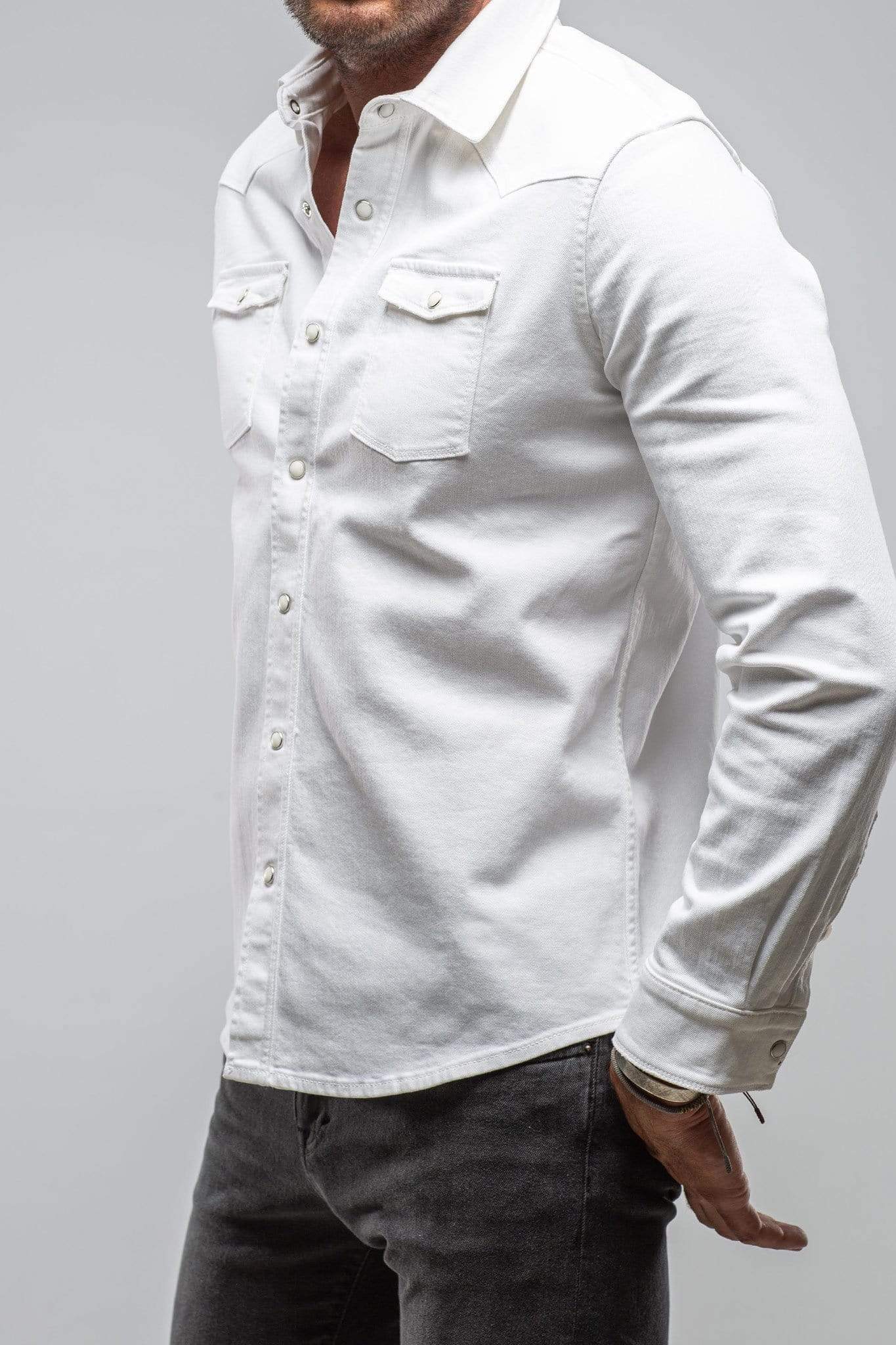 White hot sale snap shirt