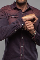 Roper Over-Dyed Western Snap Shirt In Bordeaux - AXEL'S