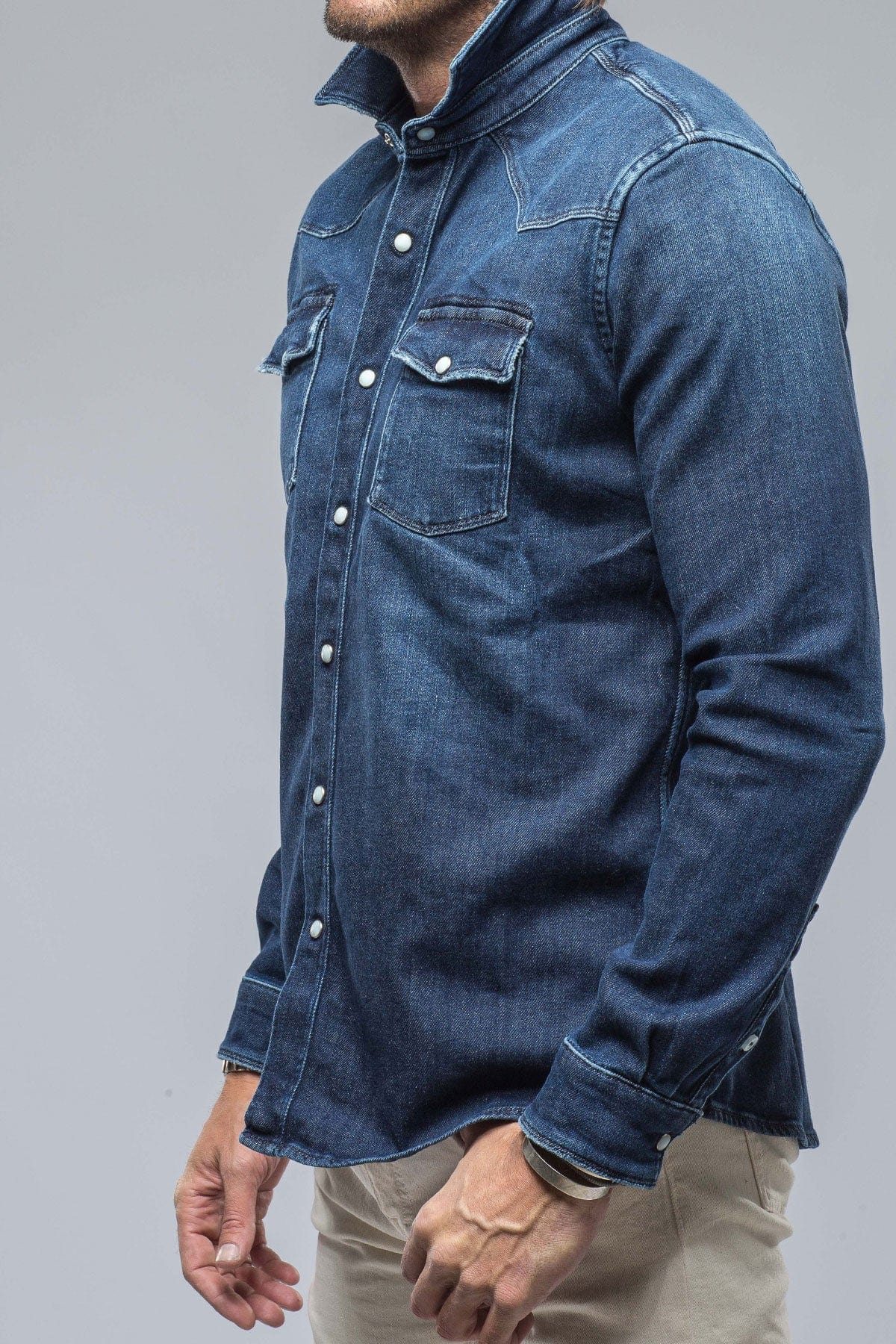 Roper Western Snap Shirt in Dark Blue - AXEL'S