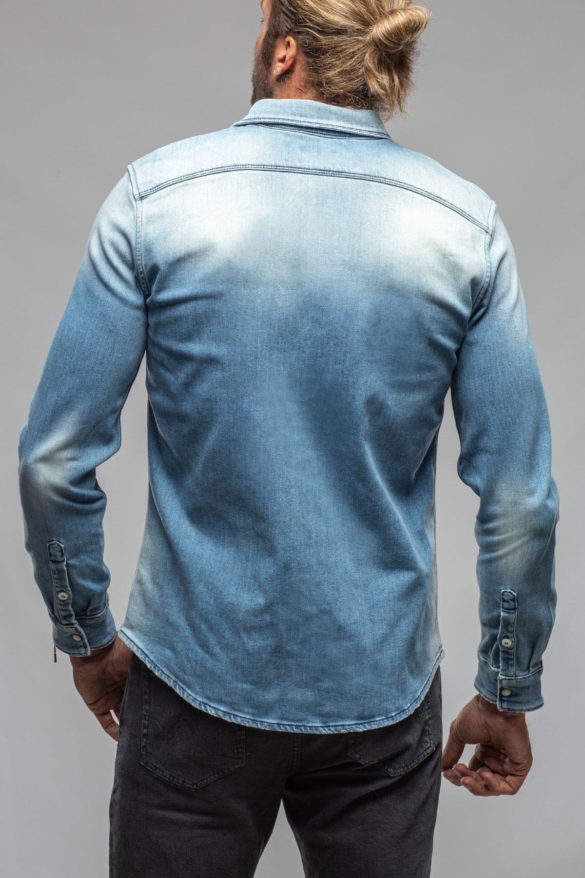 Axel Roper Axels Premium Denim Axel's Roper Western Snap Shirt in Light Blue – AXEL'S