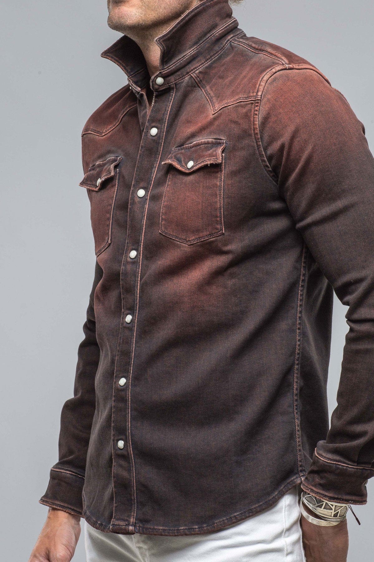 Axel Roper Axel's Roper Western Snap Shirt In Ruggine Rust – AXEL'S