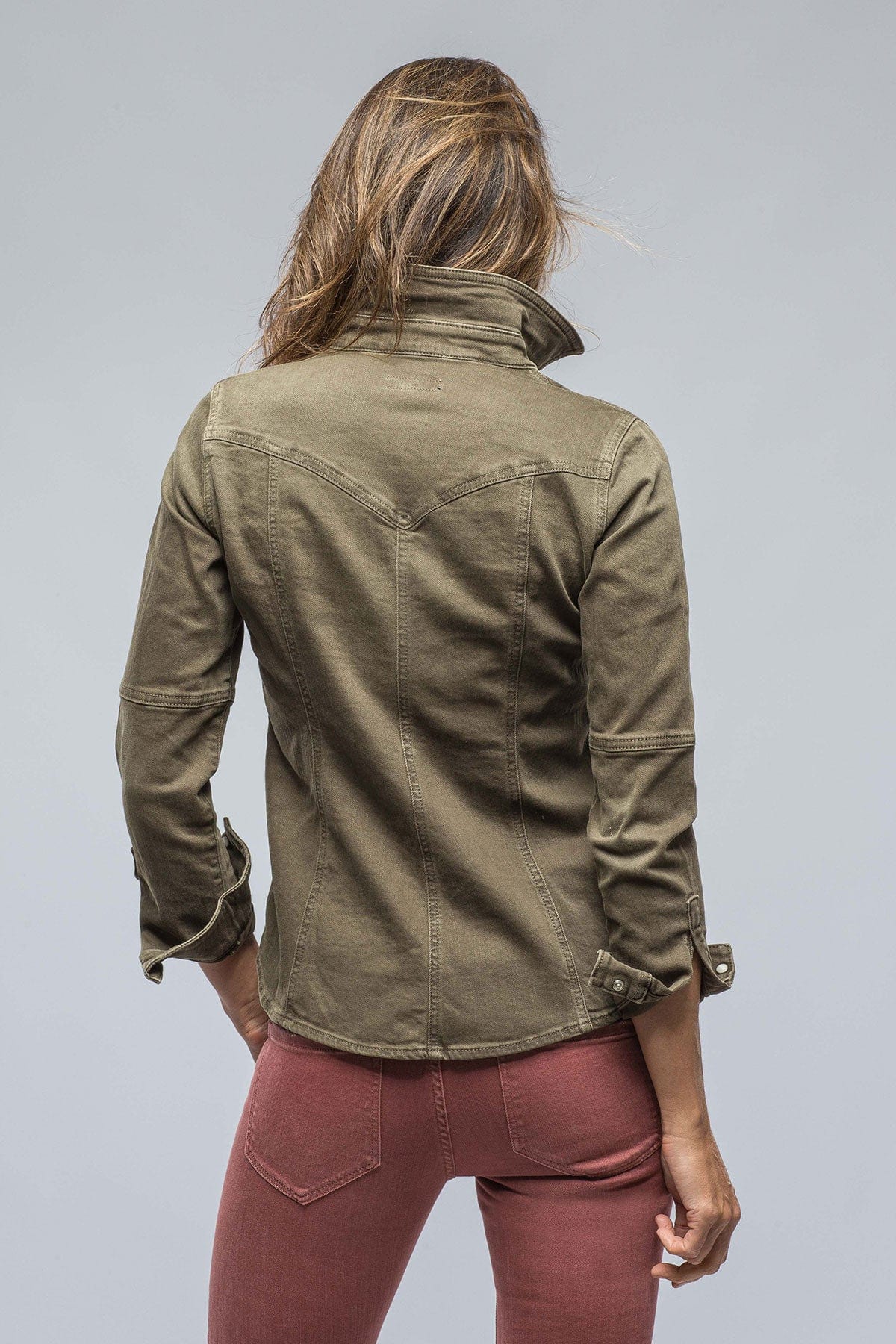 Army green shop denim shirt