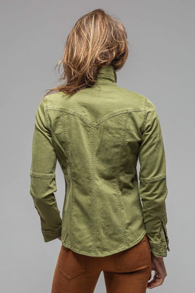 Sweetwater Stone Wash Denim Shirt In Avocado - AXEL'S