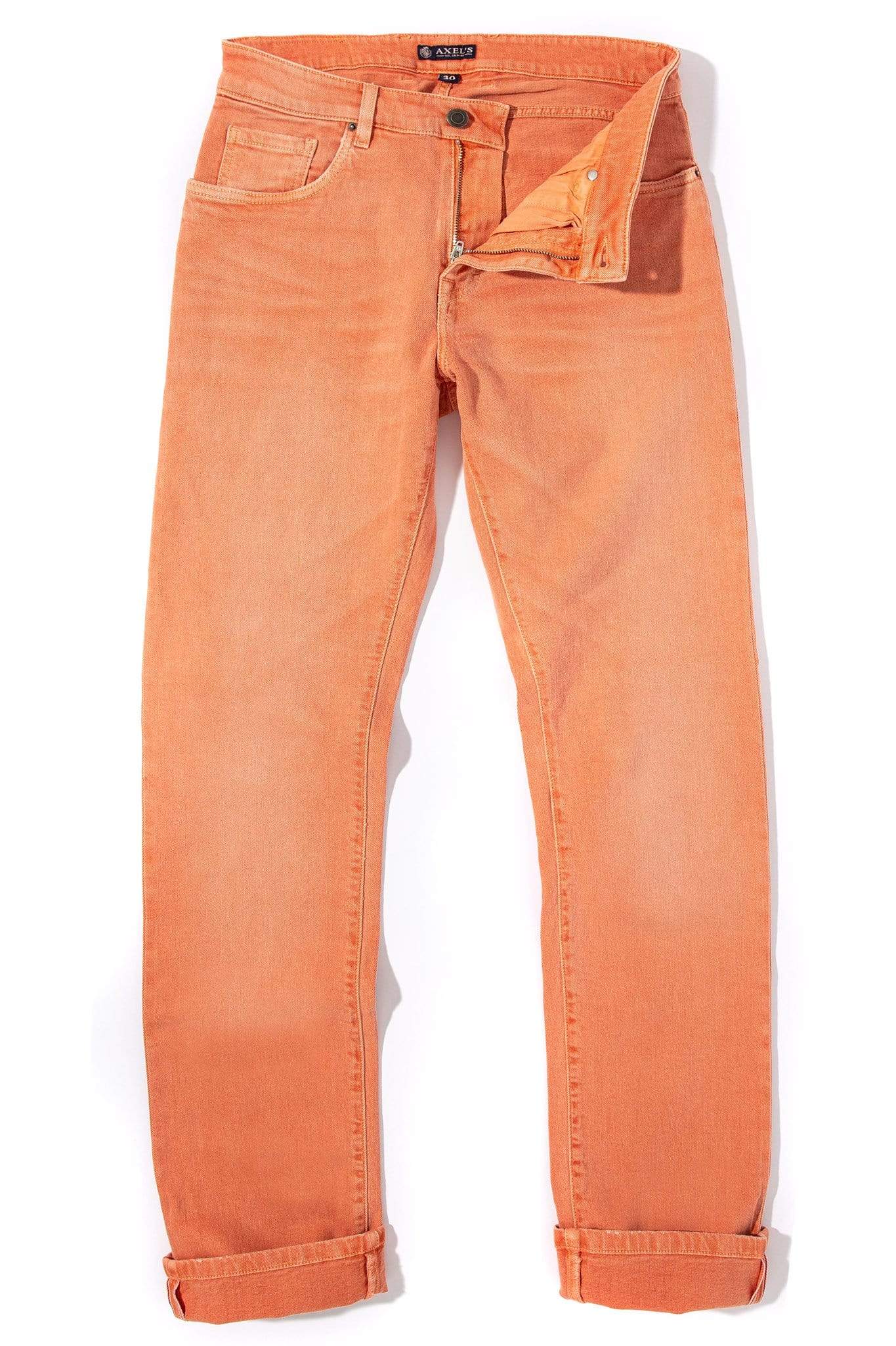 Axel's Premium Denim Tucson Selvedge Denim In Tangerine