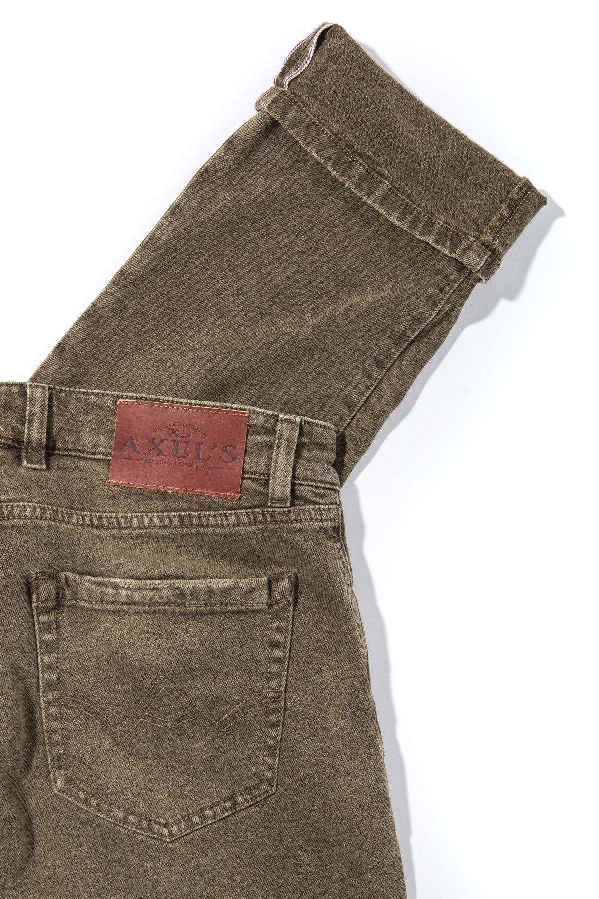Axel's Premium Denim Tucson Selvedge Denim In Army | Axel's of Vail