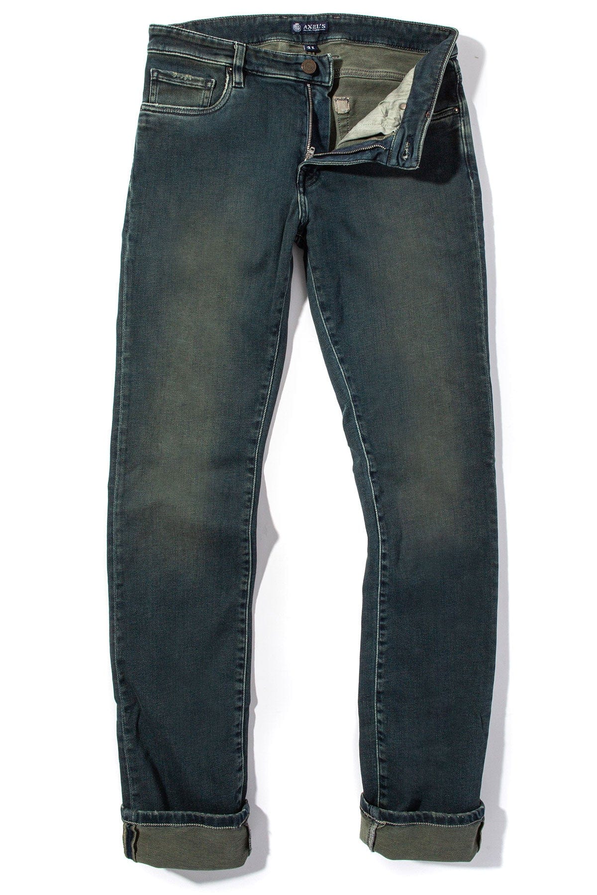 Waylon Over-Dyed Stretch Denim In Cactus - AXEL'S