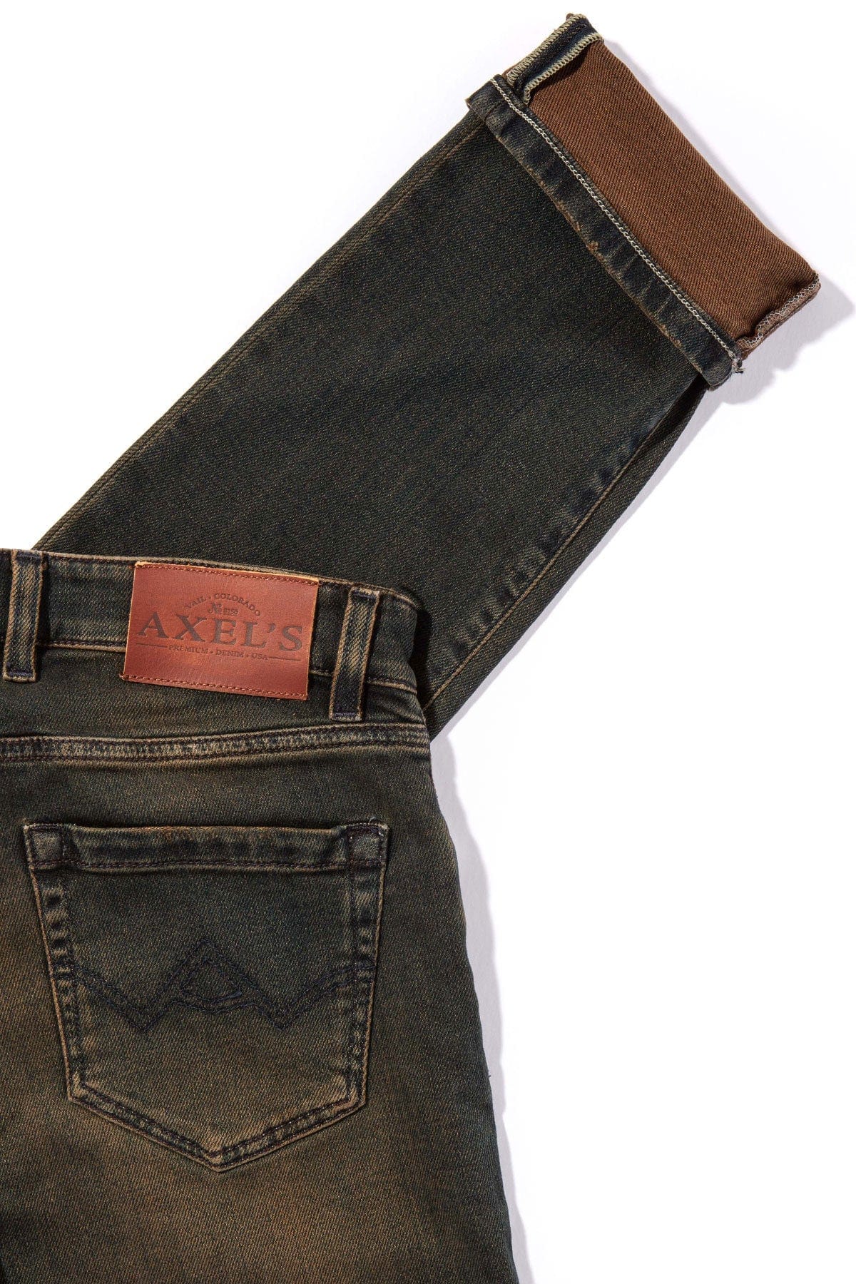 Axel's Premium Denim Waylon Over-Dyed Stretch Denim In Ruggine