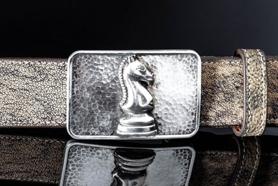 Comstock Heritage New Orleans Engraved Buckle | 14K Gold Monogram Belt Buckle 1.25 / All Sterling Silver