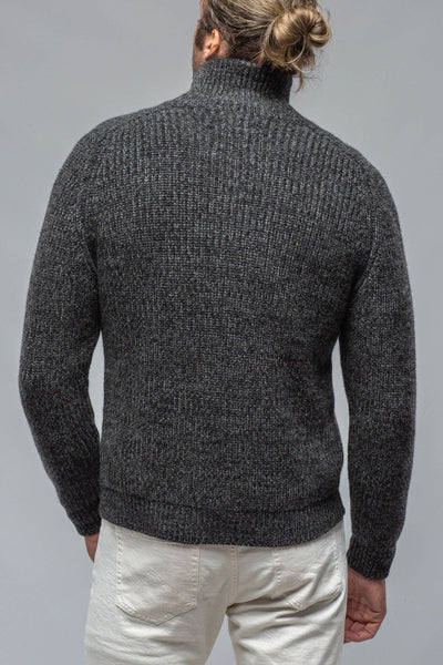 Galway Chunky Cashmere Full Zip In Charcoal - AXEL'S
