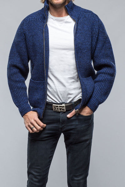 Galway Chunky Cashmere Full Zip Navy Donnagle - AXEL'S