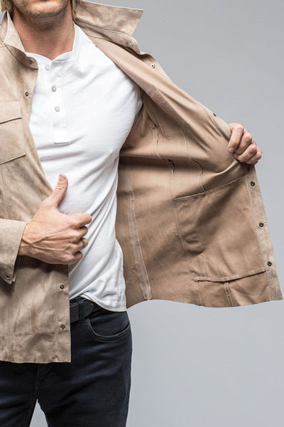 Bello Suede Shirt in Roccia - AXEL'S