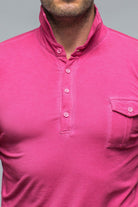Cafe Paco LS Polo Shirt In Raspberry - AXEL'S