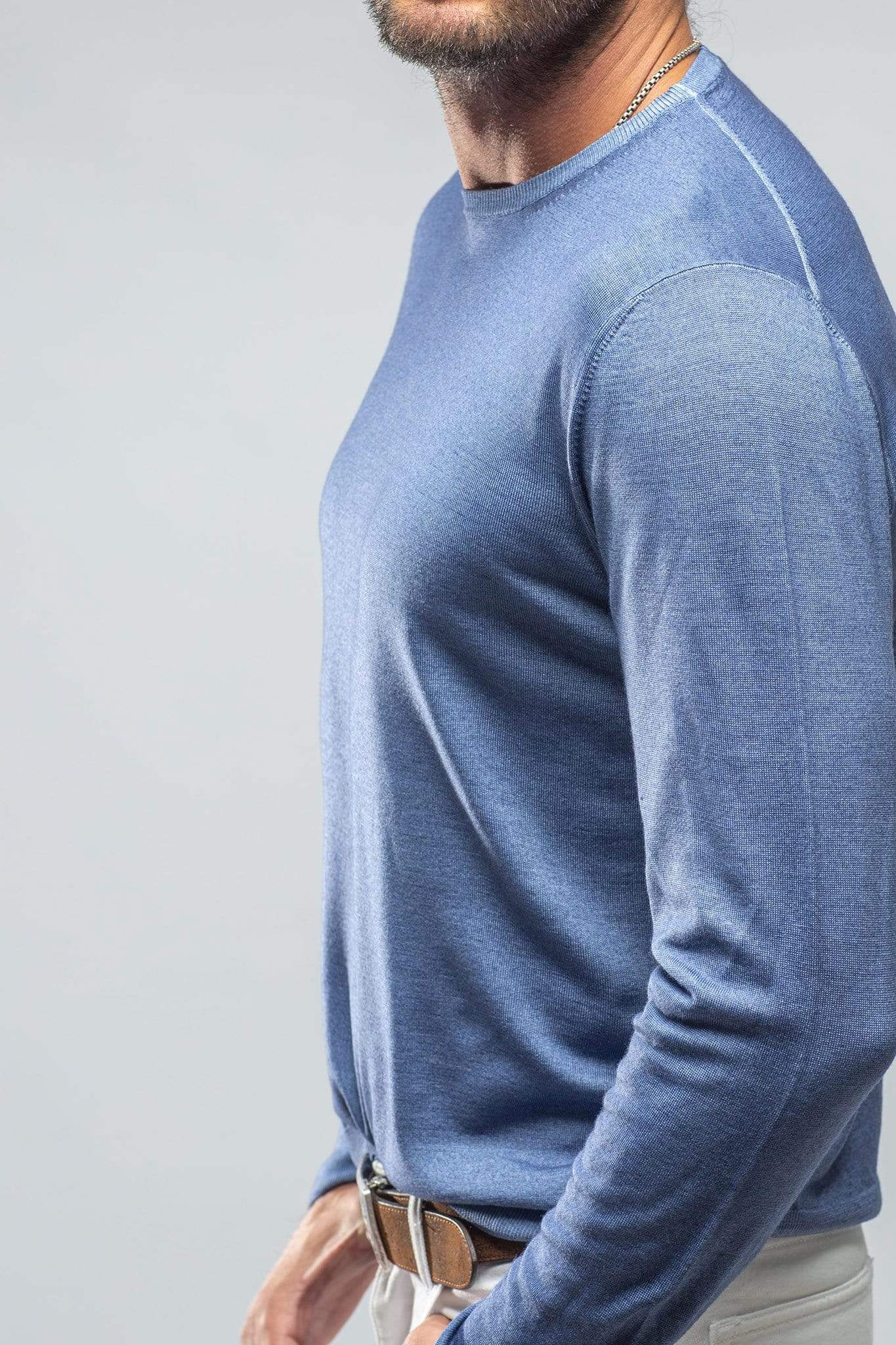 Crosby Merino Sweater In Steel - AXEL'S