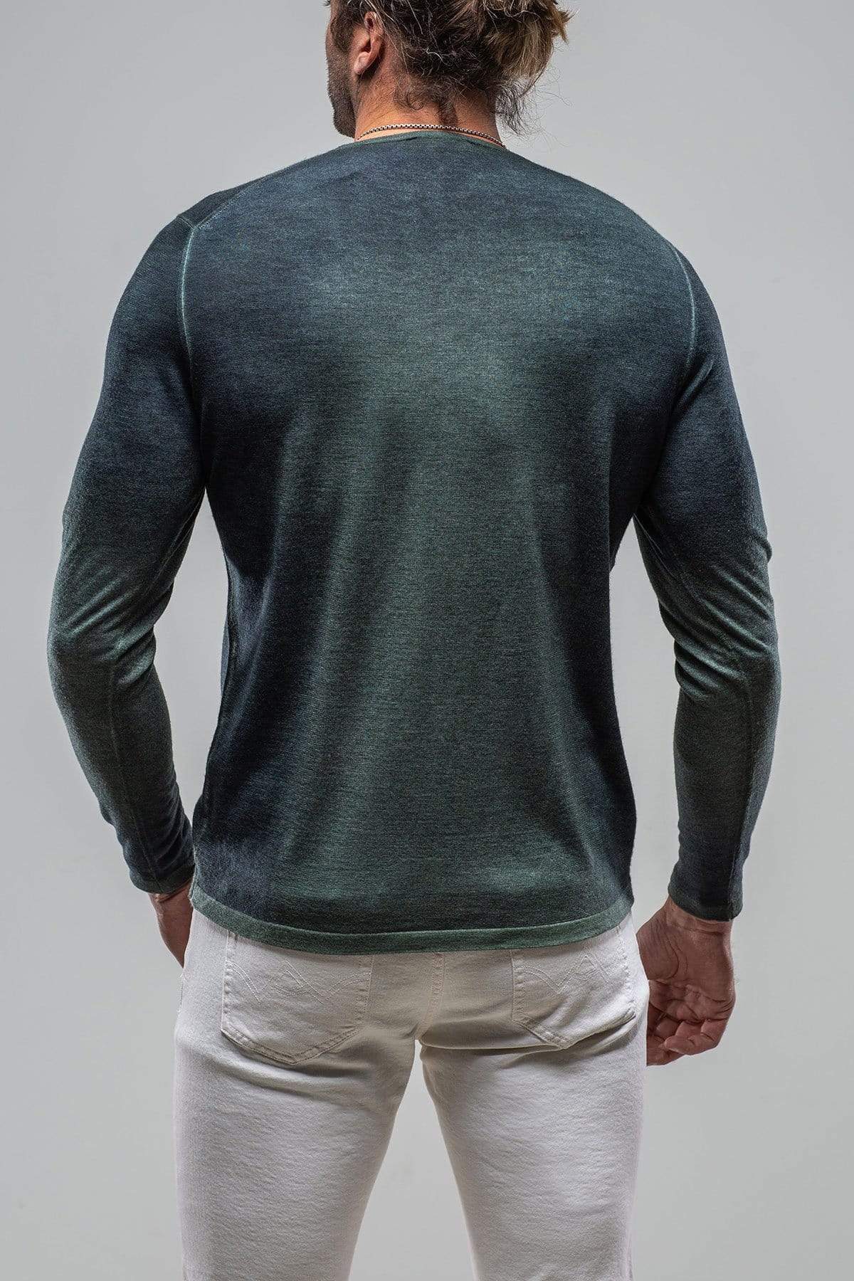 Georgio Cashmere Sweater in Green Blue - AXEL'S