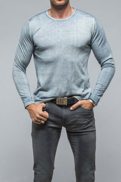 Matteo Cashmere Sweater in Blue - AXEL'S