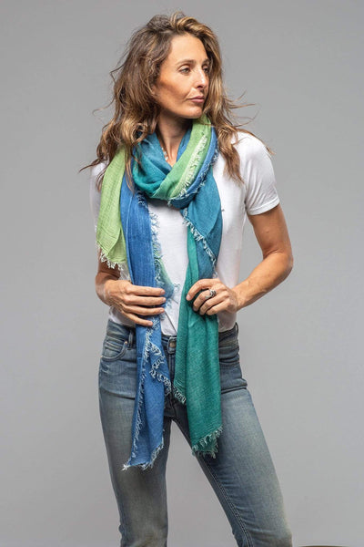 Tramonto Multi Colored Scarf In Green - AXEL'S