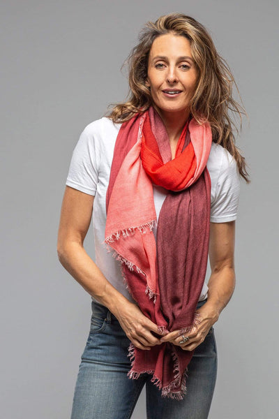 Tramonto Multi Colored Scarf In Red - AXEL'S