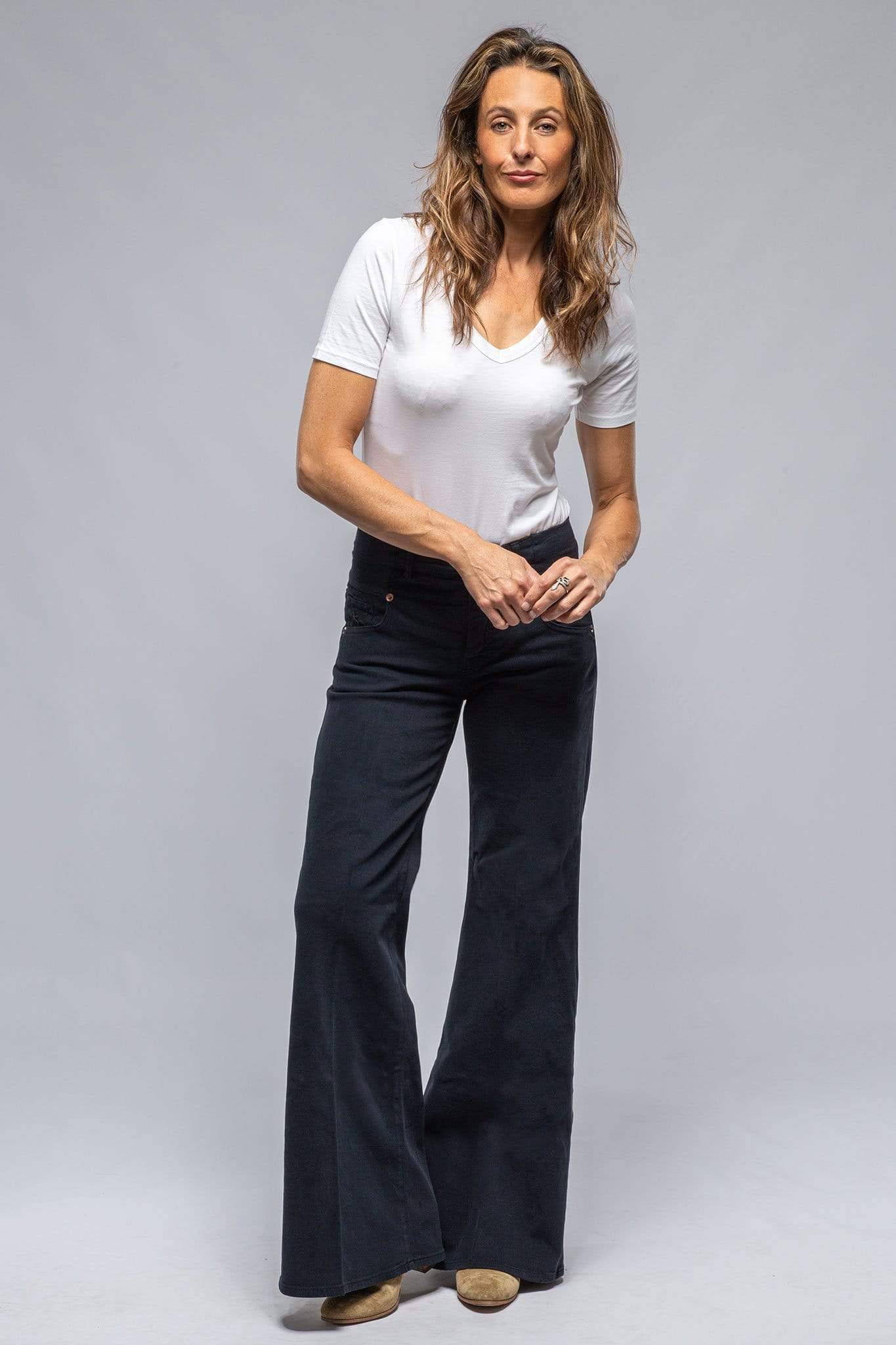 European Culture Cara Wide Leg Cotton Pant In Navy | Axel's of Vail