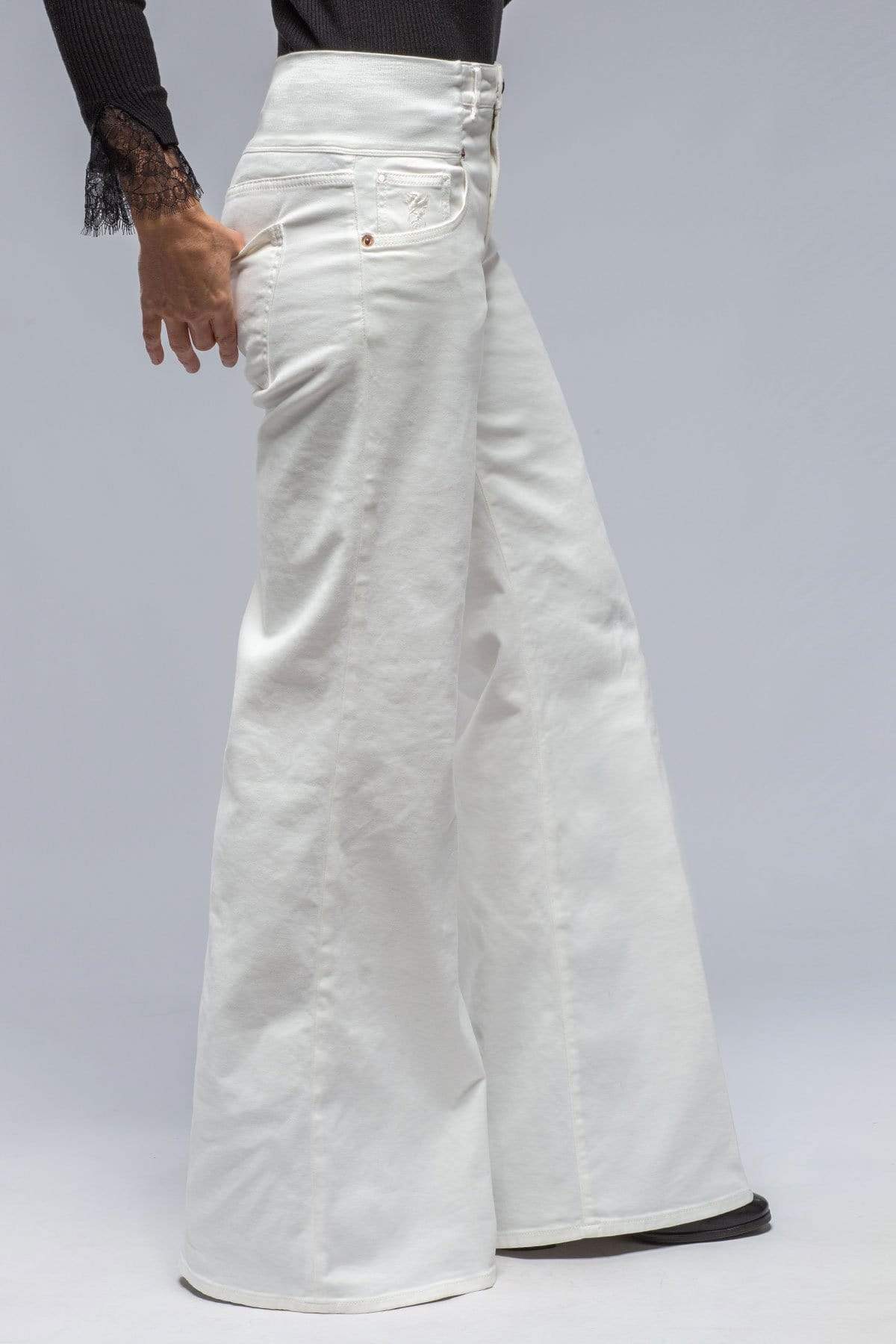 Cara Wide Leg Cotton Pant In Off White - AXEL'S