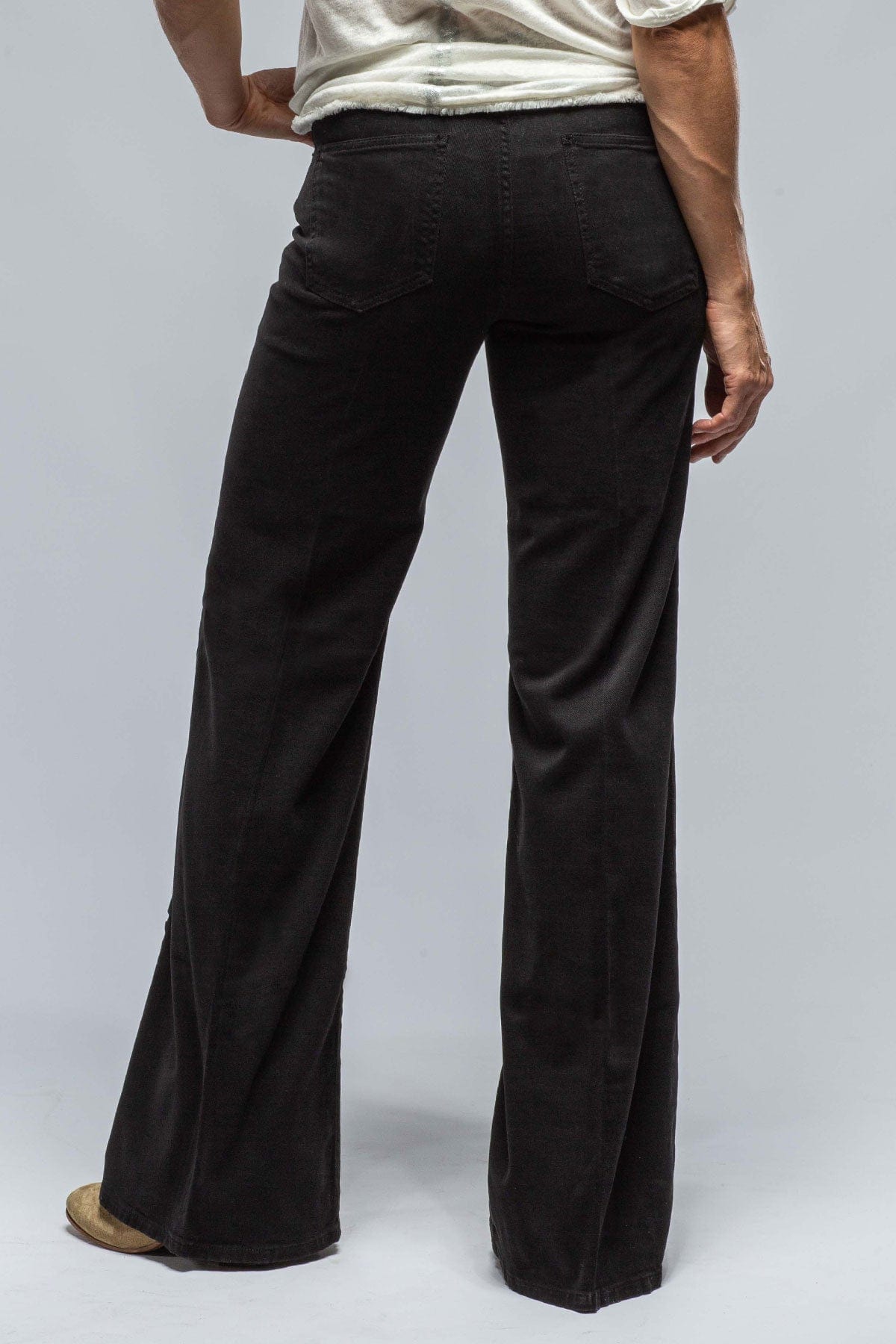 Daphne Brushed Cotton Wide Leg Jean In Black - AXEL'S