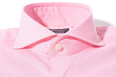 Petzen Small Checked Cotton Shirt In Pink - AXEL'S