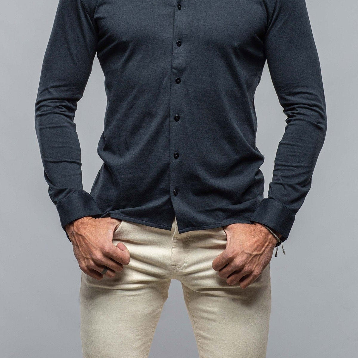 Georg Roth Cambria Button Up Polo in Navy – AXEL'S