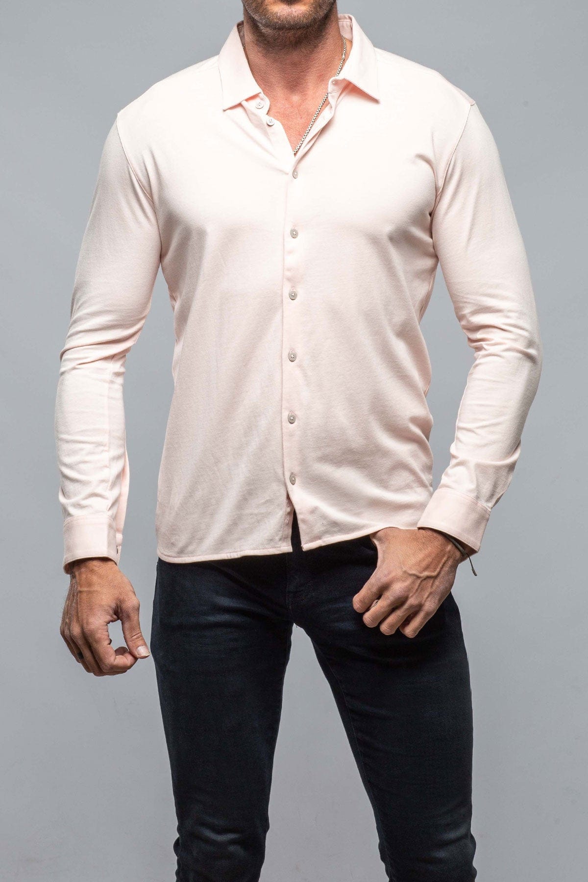Cambria Button Up Polo in Pink - AXEL'S