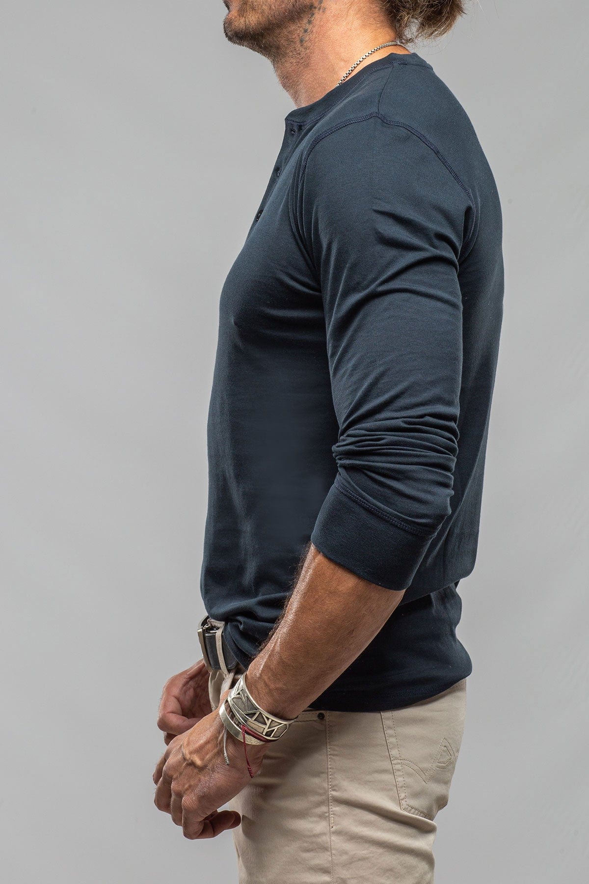 Georg Roth Coronado Cotton LS Henley in Navy | Axel's of Vail