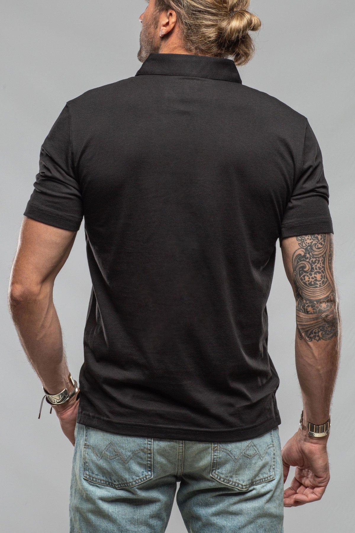 Black cotton hot sale polo