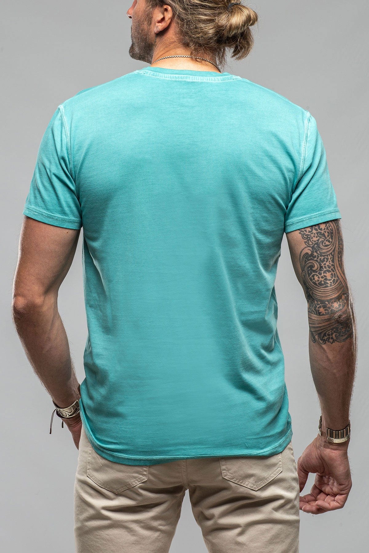 Mendocino Cotton SS Henley in Mint - AXEL'S