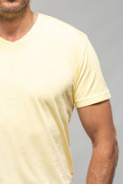 Siena Cotton V Neck In Yellow - AXEL'S