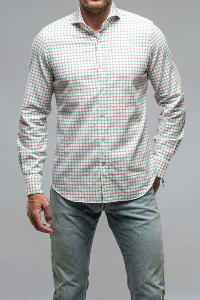 Crater Shirt In Green/Pink Check - AXEL'S