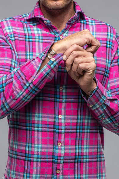 Jobe Flannel In Fuchsia - AXEL'S