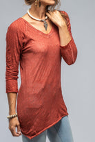 New V Tunic L/S Top In Fire Brick - AXEL'S
