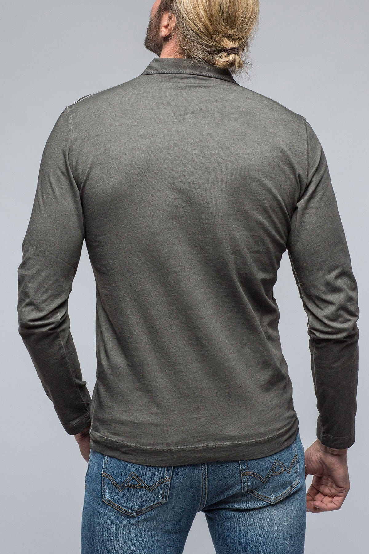 Torrance Long Sleeve Polo in Charcoal - AXEL'S