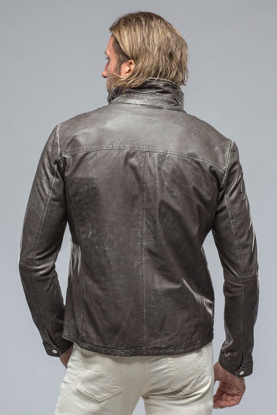 Dino Leather Jacket in Charcoal - AXEL'S
