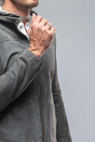Donnarumma Suede Jacket in Charcoal - AXEL'S