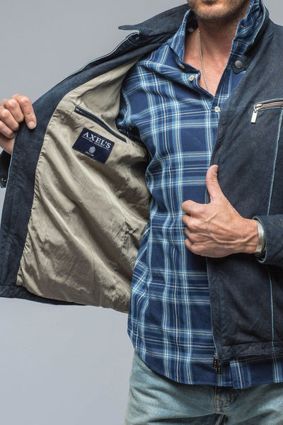 Farneta Suede Moto In Blue - AXEL'S