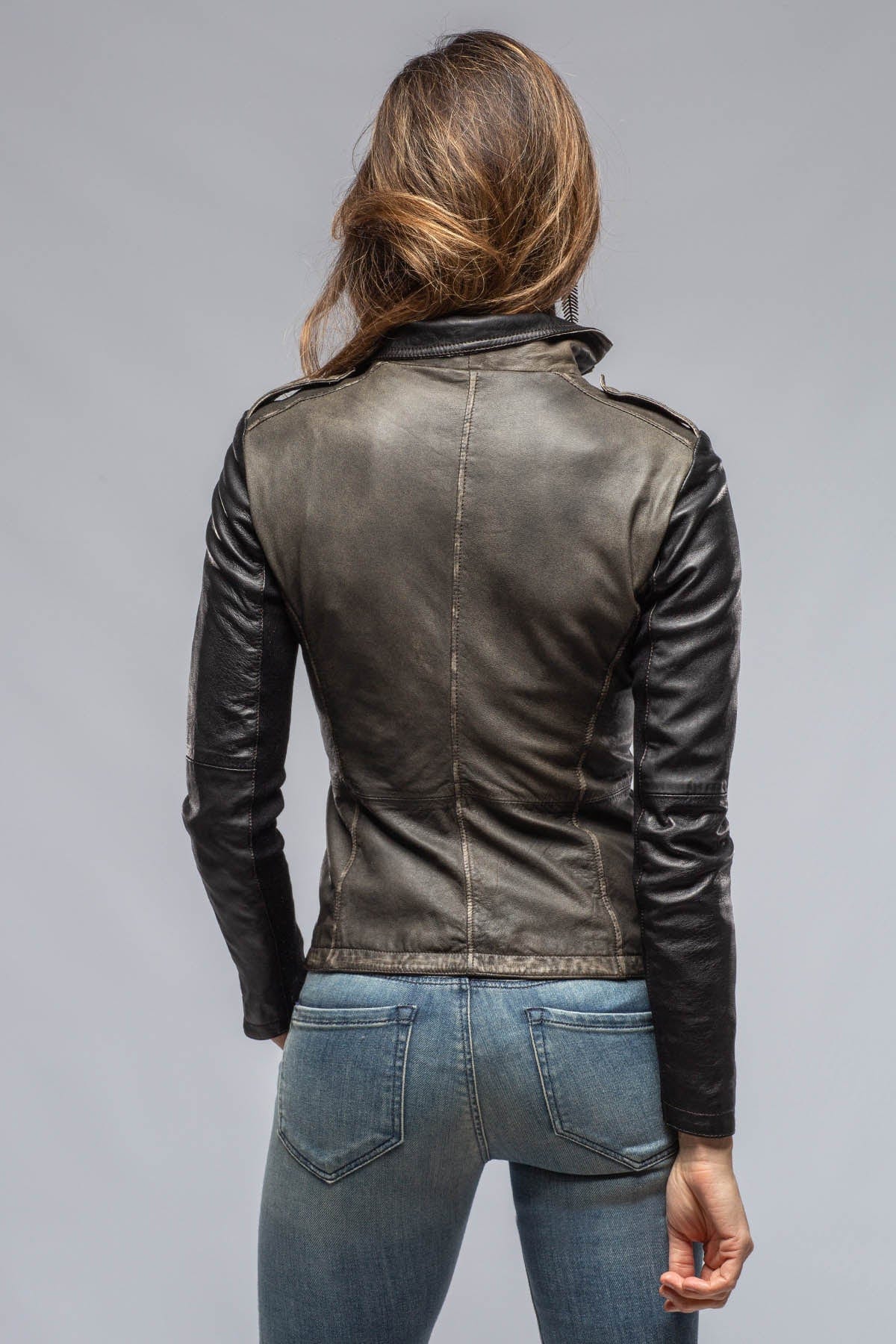 Leather jacket outlet with roses