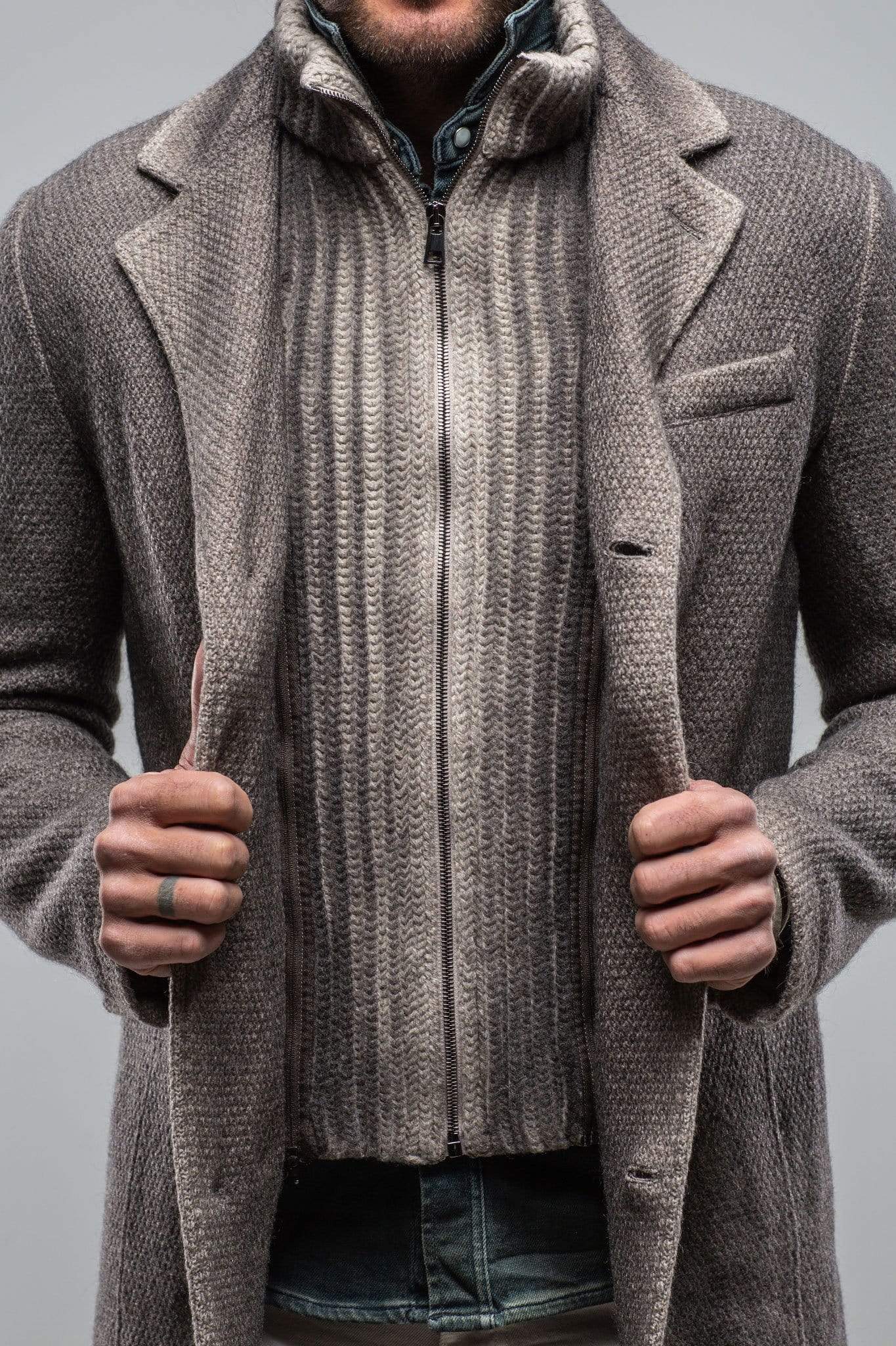 Leon Knit Jacket in Ice - AXEL'S