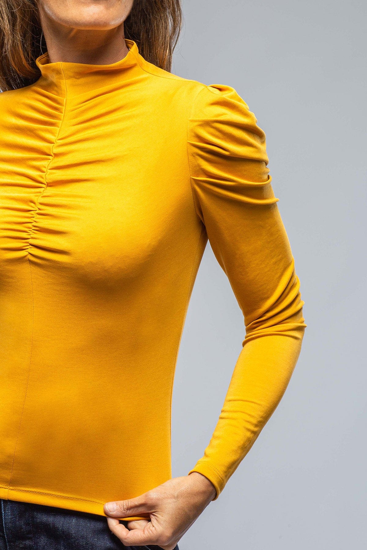 Veronica Shirred Top In Yellow - AXEL'S