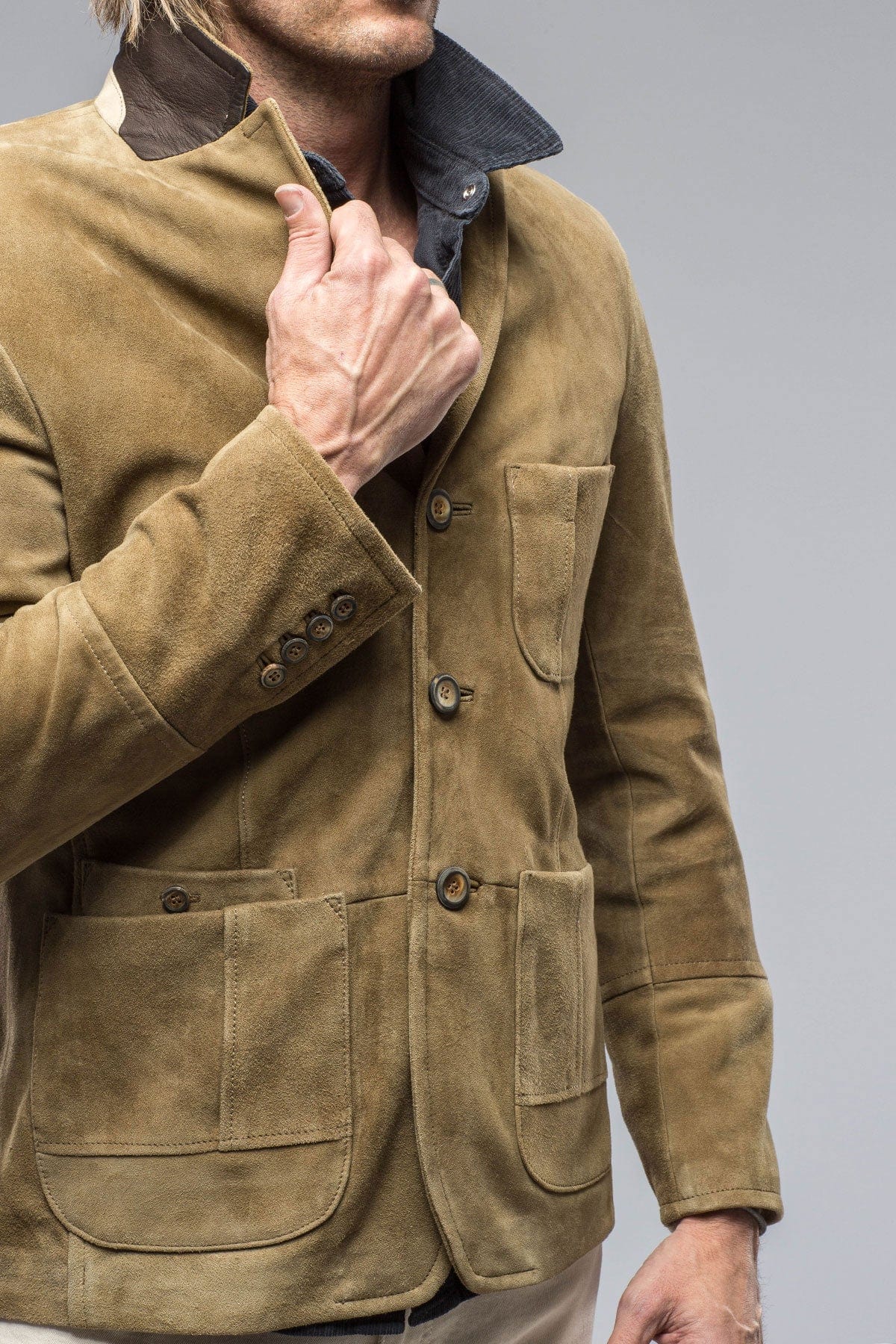 Ronny Suede Blazer in Farn - AXEL'S