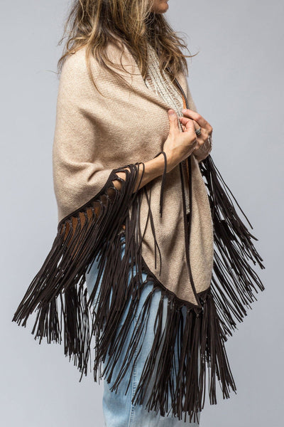 Ponderosa Reversible Cashmere Fringe Shawl In Brick/Brown - AXEL'S