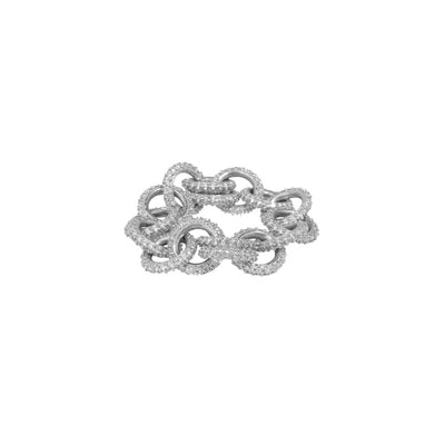 Diamond Chain White Gold Ring - AXEL'S