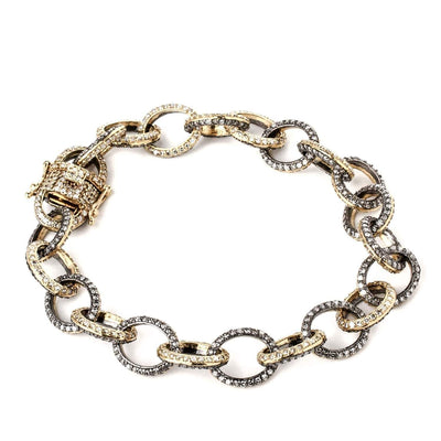 Diamond Gold &amp; Silver Link Bracelet - AXEL'S
